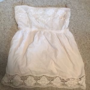 Strapless Tank Top with lace detail